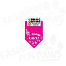 Load image into Gallery viewer, Birthday Girl Pink Dog Bandana
