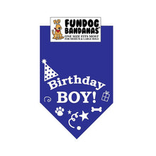 Load image into Gallery viewer, Birthday Boy Blue Dog Bandana